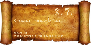 Kruppa Tonuzóba névjegykártya